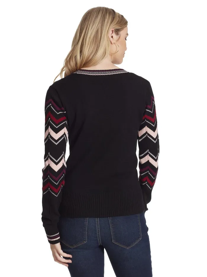 Women Sweaters Jessica Simpson Marcelina Sweater In Black Black Combo