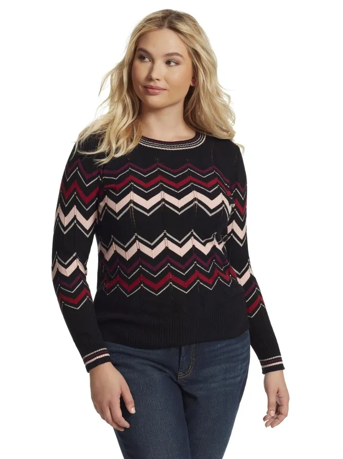 Women Sweaters Jessica Simpson Marcelina Sweater In Black Black Combo
