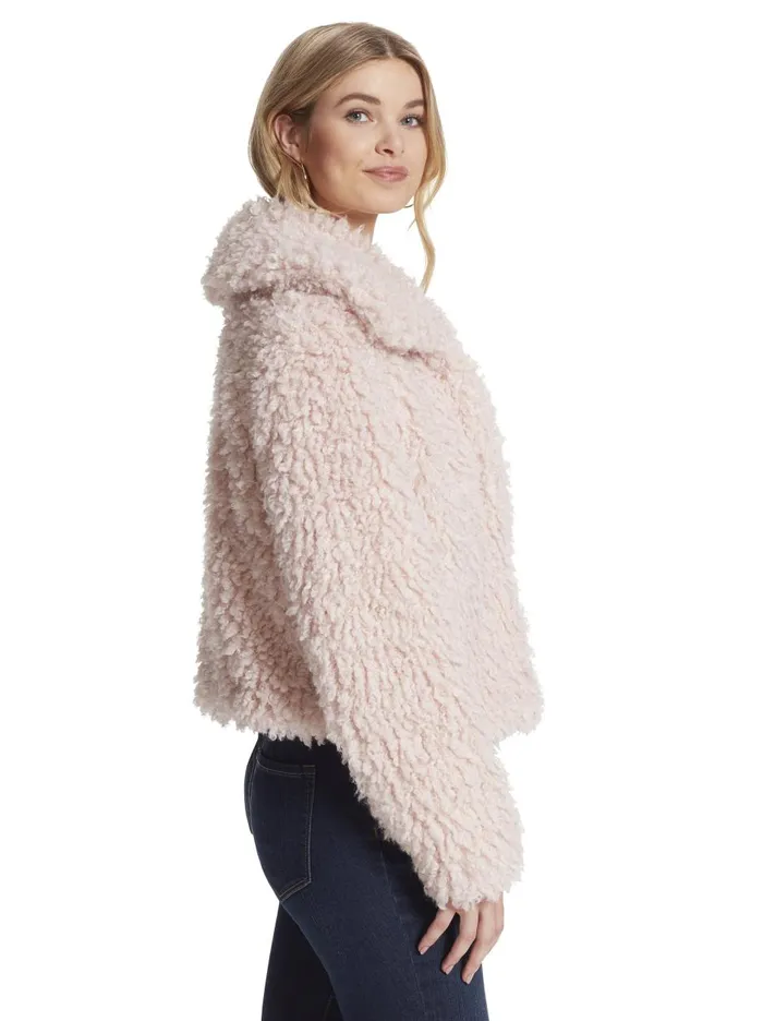 Women Sweaters Jessica Simpson Sasha Fur Jacket In Sepia Rose Sepia Rose