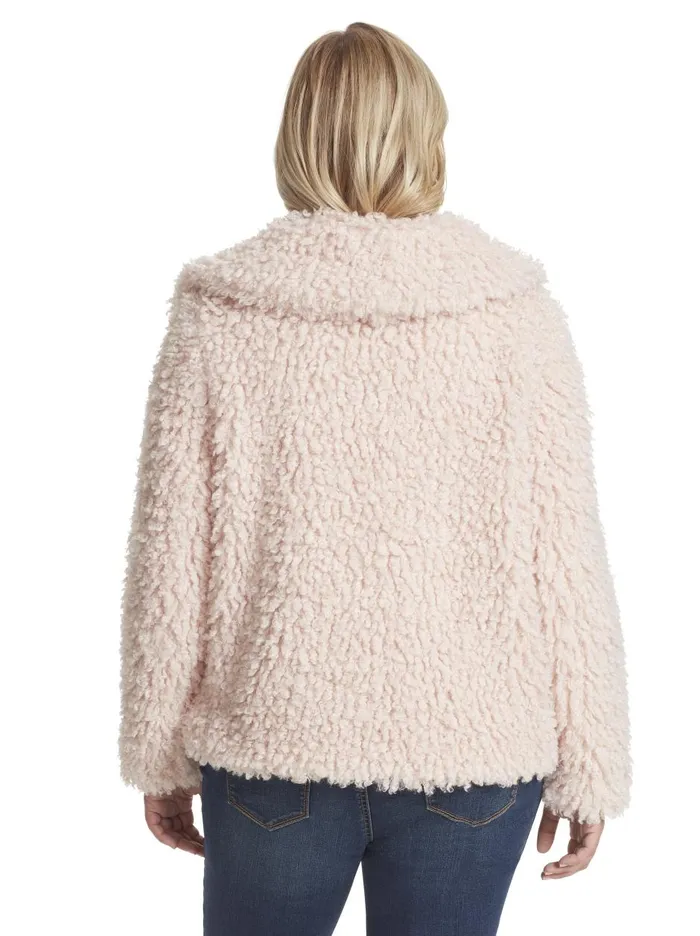 Women Sweaters Jessica Simpson Sasha Fur Jacket In Sepia Rose Sepia Rose