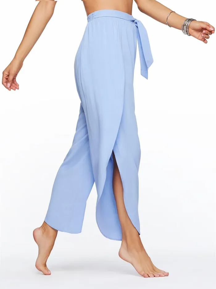 Women Swim Jessica Simpson Beach Pant In Blue Mist Solid Blue Mist