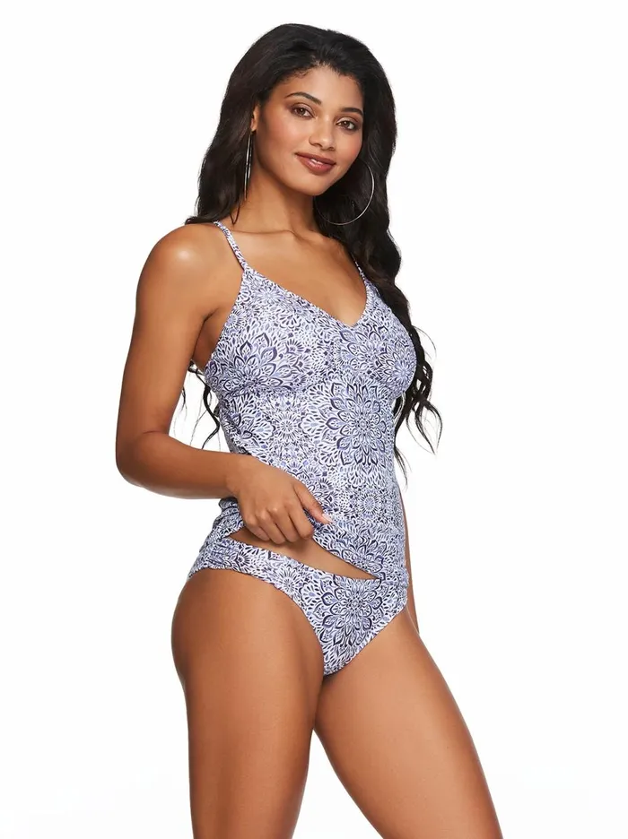 Women Swim Jessica Simpson Sweet Sunday Tankini In Nile Sweet Sunday Nile Print
