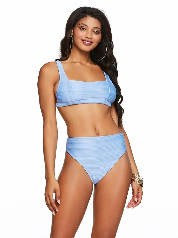 Women Swim Jessica Simpson Thick Strap Retro Bra In Blue Mist Textured Blue Mist Women Swim Jessica Simpson Thick Strap Retro Bra In Blue Mist Textured Blue Mist