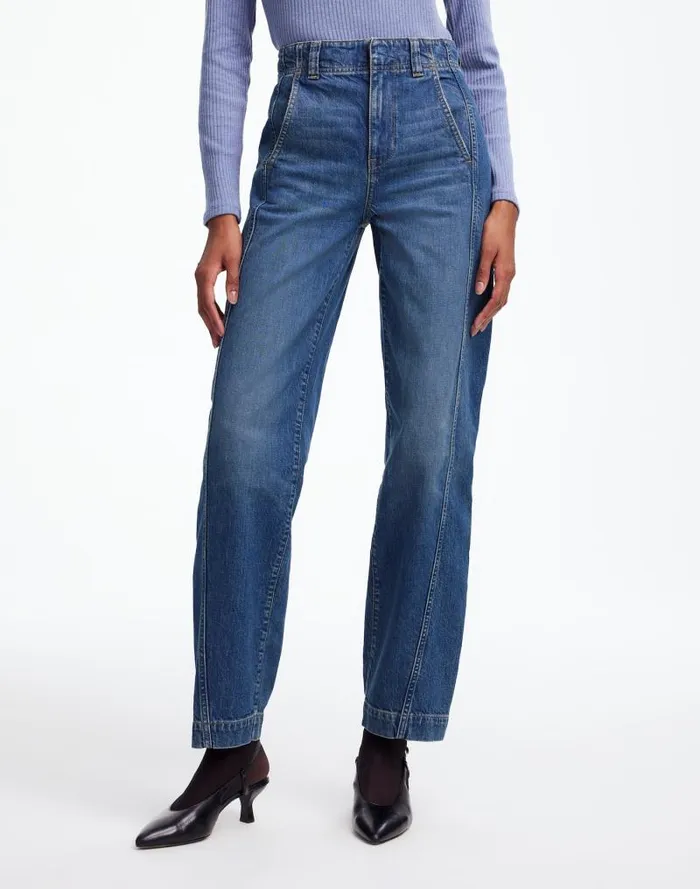 Women Tapered Denim Trousers In Concho Wash Concho Wash Madewell Jeans