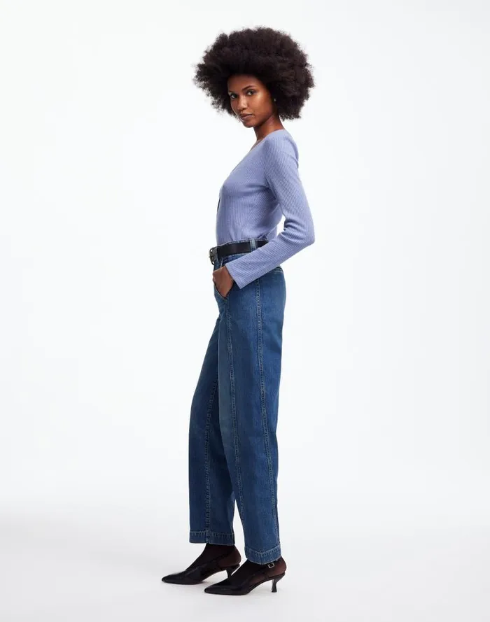 Women Tapered Denim Trousers In Concho Wash Concho Wash Madewell Jeans