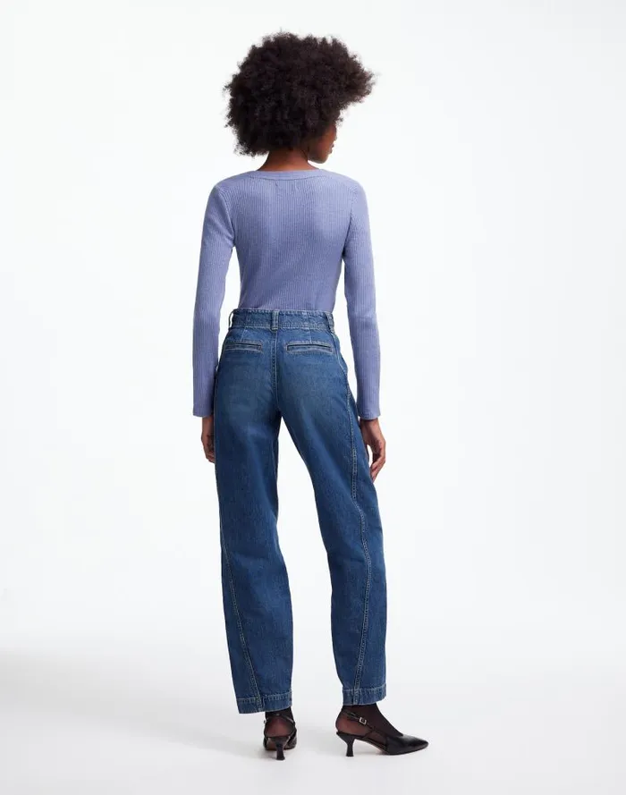 Women Tapered Denim Trousers In Concho Wash Concho Wash Madewell Jeans