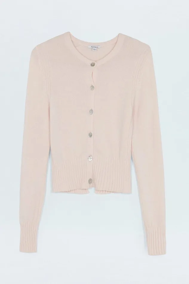Women Taye Shrunken Cardigan 8211 Barely Pink Pistola Denim Sweaters and Knits