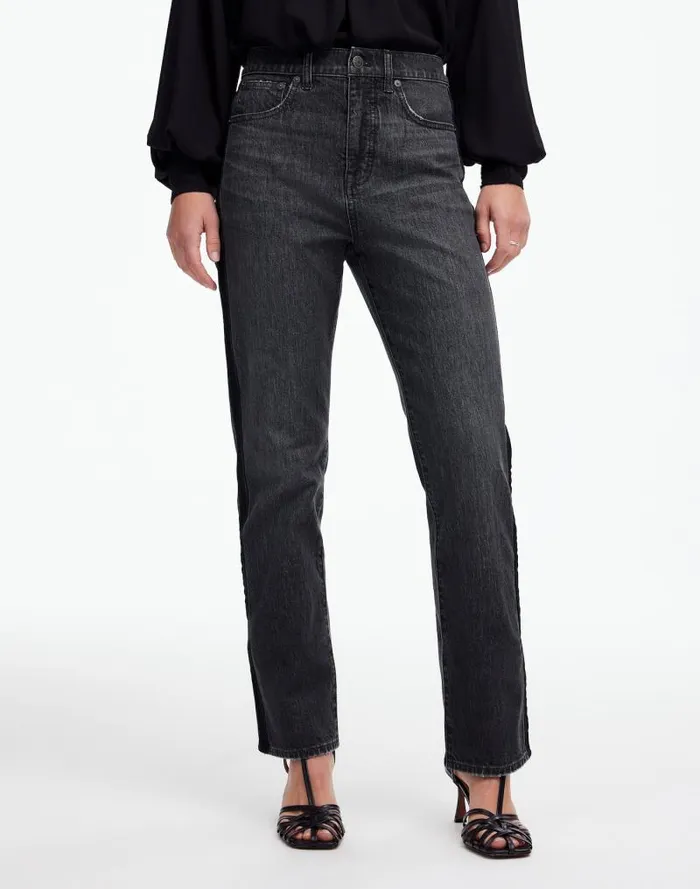 Women The 03990s Straight Jean In Rojas Wash Tux Stripe Edition Rojas Wash Madewell Jeans
