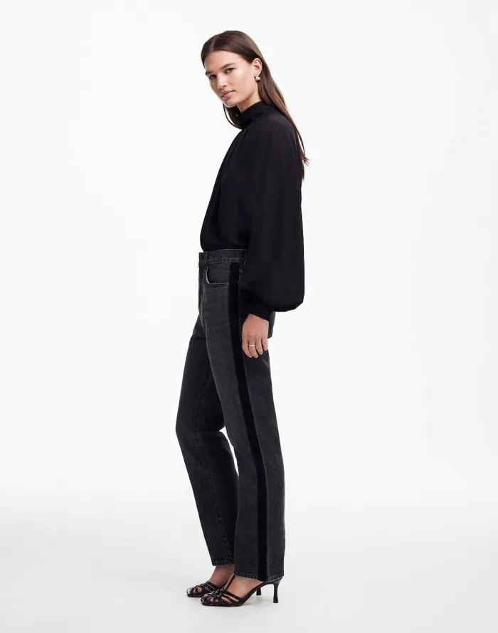 Women The 03990s Straight Jean In Rojas Wash Tux Stripe Edition Rojas Wash Madewell Jeans