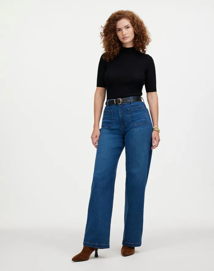 Women The Curvy Emmett WideLeg Jean Patch Pocket Edition Allentown Wash Madewell Jeans