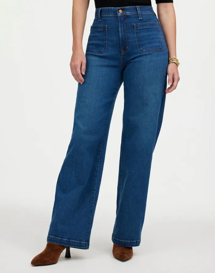 Women The Curvy Emmett WideLeg Jean Patch Pocket Edition Allentown Wash Madewell Jeans