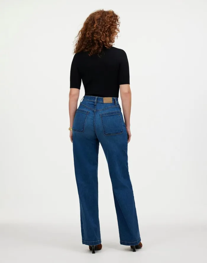 Women The Curvy Emmett WideLeg Jean Patch Pocket Edition Allentown Wash Madewell Jeans