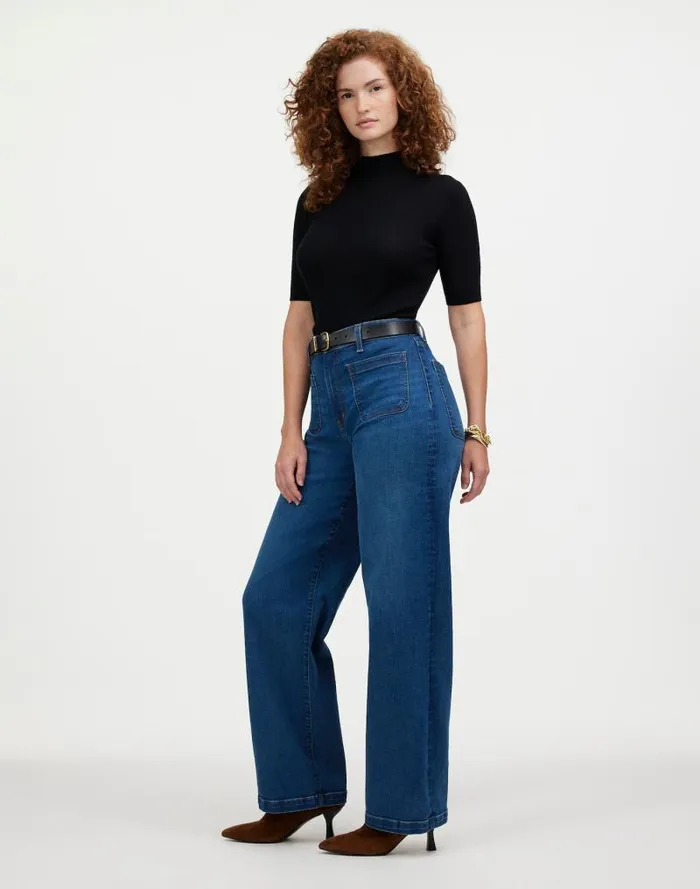 Women The Curvy Emmett WideLeg Jean Patch Pocket Edition Allentown Wash Madewell Jeans