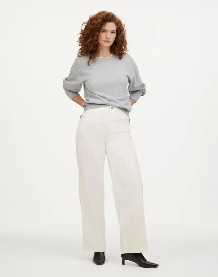 Women The Curvy Emmett WideLeg Pant In Corduroy Welt Pocket Edition Winter White Madewell Pants Women The Curvy Emmett WideLeg Pant In Corduroy Welt Pocket Edition Winter White Madewell Pants