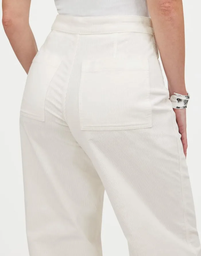 Women The Curvy Emmett WideLeg Pant In Corduroy Welt Pocket Edition Winter White Madewell Pants