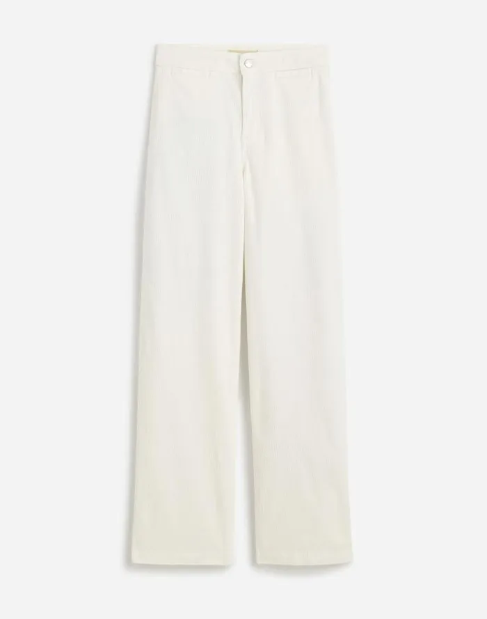 Women The Curvy Emmett WideLeg Pant In Corduroy Welt Pocket Edition Winter White Madewell Pants