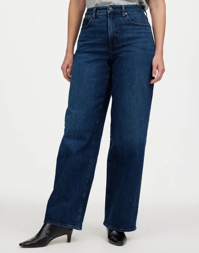 Women The Curvy Perfect Vintage WideLeg Jean Nighthawk Wash Madewell Jeans