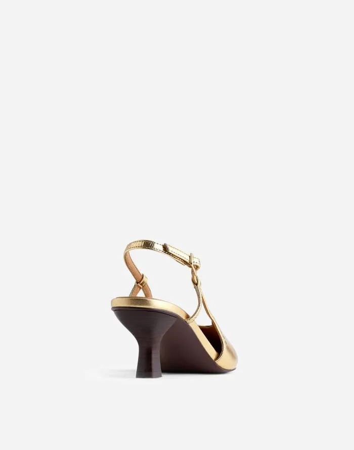 Women The Debbie Slingback Pump Gold Metallic Madewell Heels