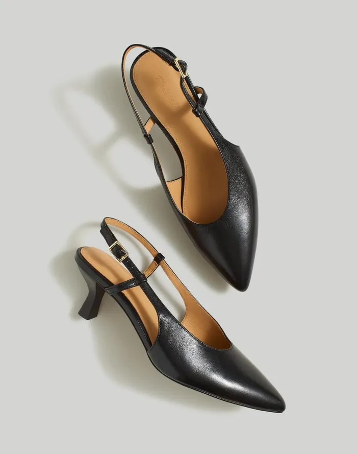 Women The Debbie Slingback Pump True Black Madewell Heels