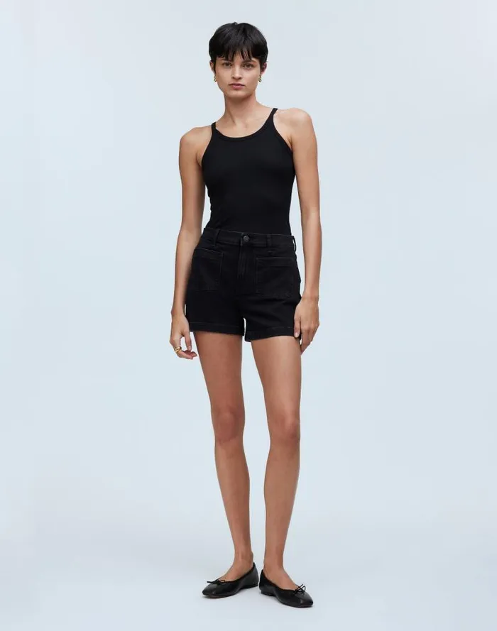Women The Denim Emmett Short Patch Pocket Edition Sendhurst Wash Madewell Shorts