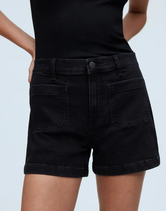 Women The Denim Emmett Short Patch Pocket Edition Sendhurst Wash Madewell Shorts