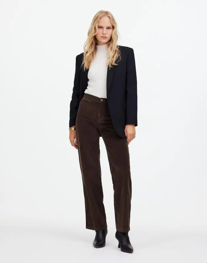 Women The Emmett WideLeg Pant In Corduroy Welt Pocket Edition Dark Carob Madewell Pants Women The Emmett WideLeg Pant In Corduroy Welt Pocket Edition Dark Carob Madewell Pants