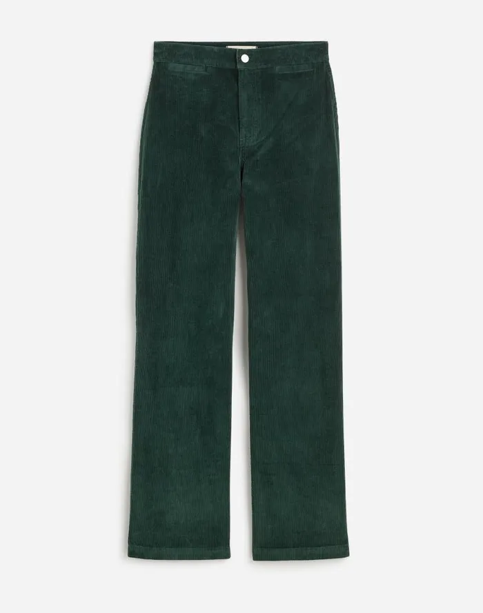 Women The Emmett WideLeg Pant In Corduroy Welt Pocket Edition Luxury Forest Madewell Pants