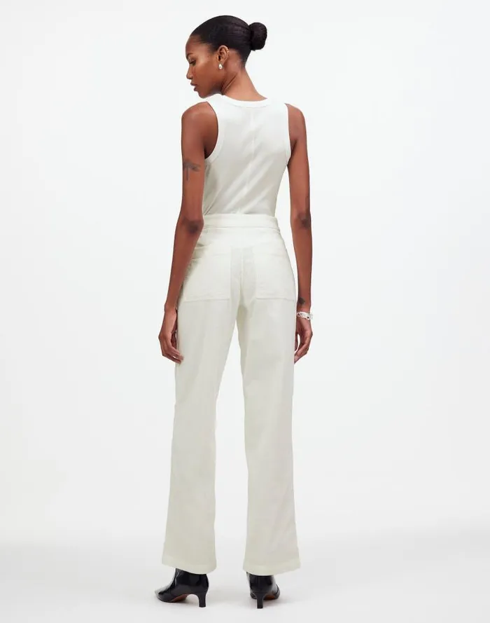 Women The Emmett WideLeg Pant In Corduroy Welt Pocket Edition Winter White Madewell Pants