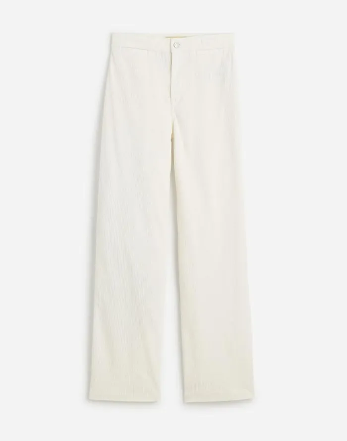 Women The Emmett WideLeg Pant In Corduroy Welt Pocket Edition Winter White Madewell Pants