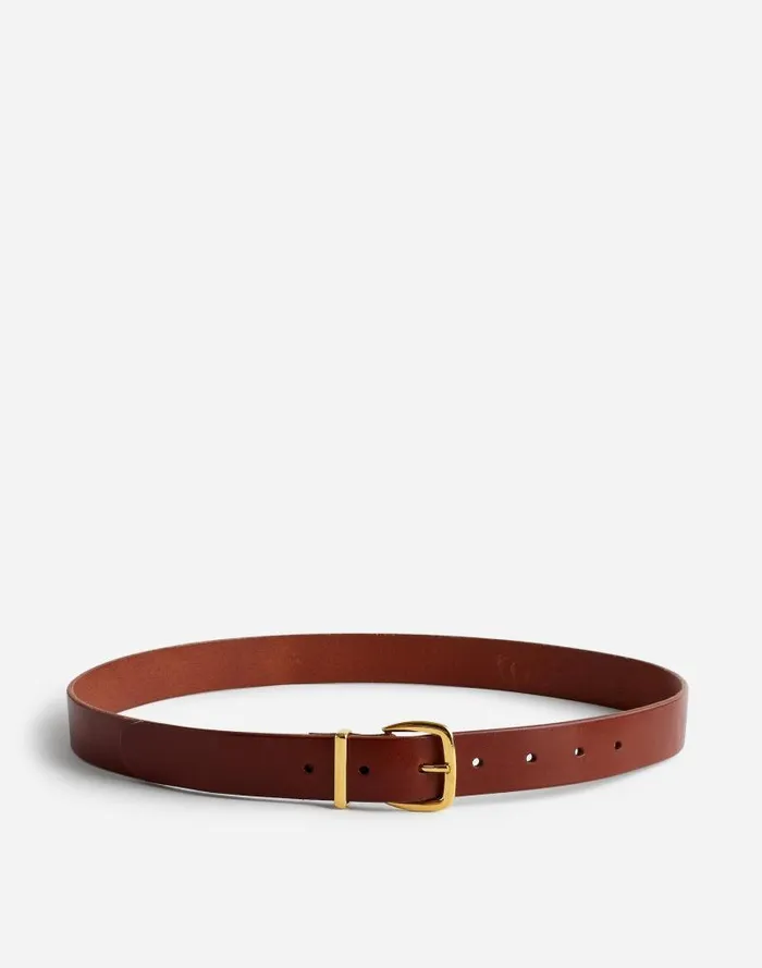 Women The Essential Leather Belt Warm Cinnamon Madewell Belts