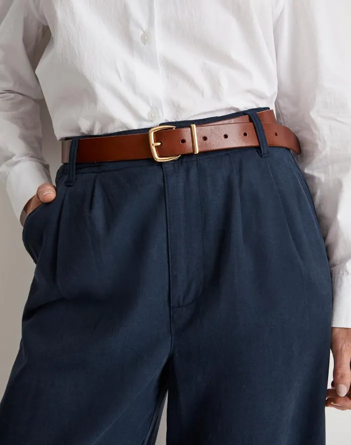 Women The Essential Leather Belt Warm Cinnamon Madewell Belts