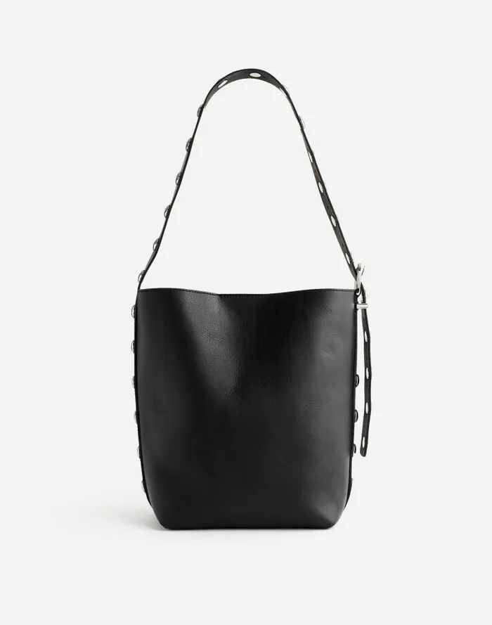 Women The Essential Medium Bucket Tote True Black Multi Madewell Bags