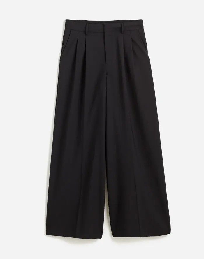 Women The Harlow SuperwideLeg Trouser True Black Madewell Pants