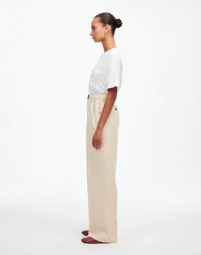 Women The Harlow WideLeg Pant In Herringbone Italian Fabric Oatmeal Herringbone Madewell Matching Sets