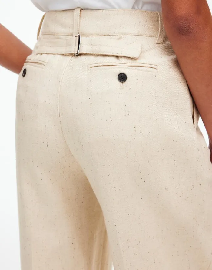 Women The Harlow WideLeg Pant In Herringbone Italian Fabric Oatmeal Herringbone Madewell Matching Sets