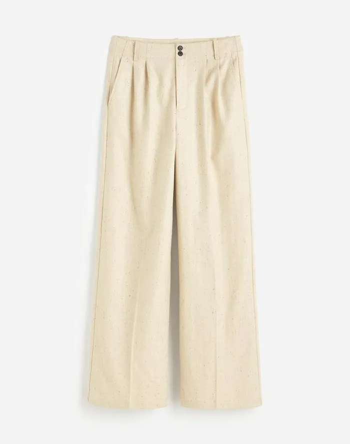 Women The Harlow WideLeg Pant In Herringbone Italian Fabric Oatmeal Herringbone Madewell Matching Sets