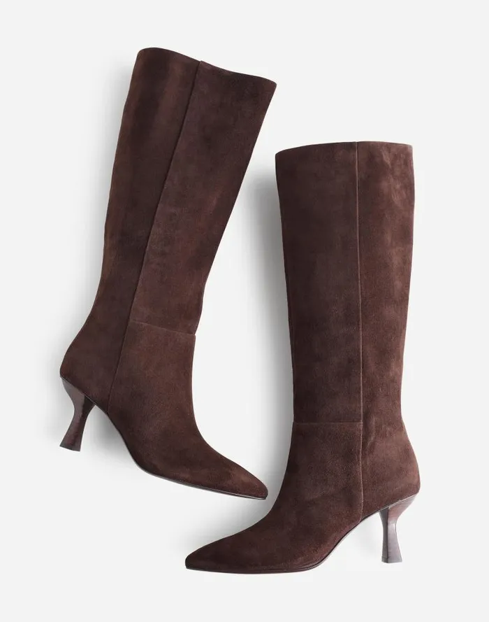 Women The Justine Knee Boot Dark Carob Madewell Boots