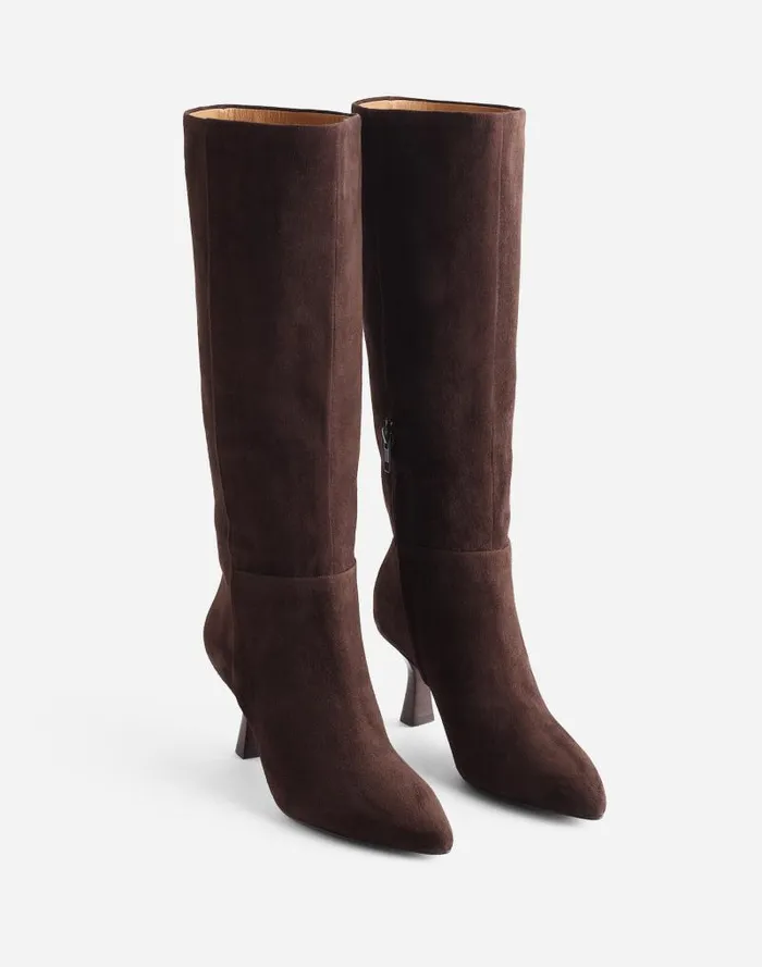 Women The Justine Knee Boot Dark Carob Madewell Boots