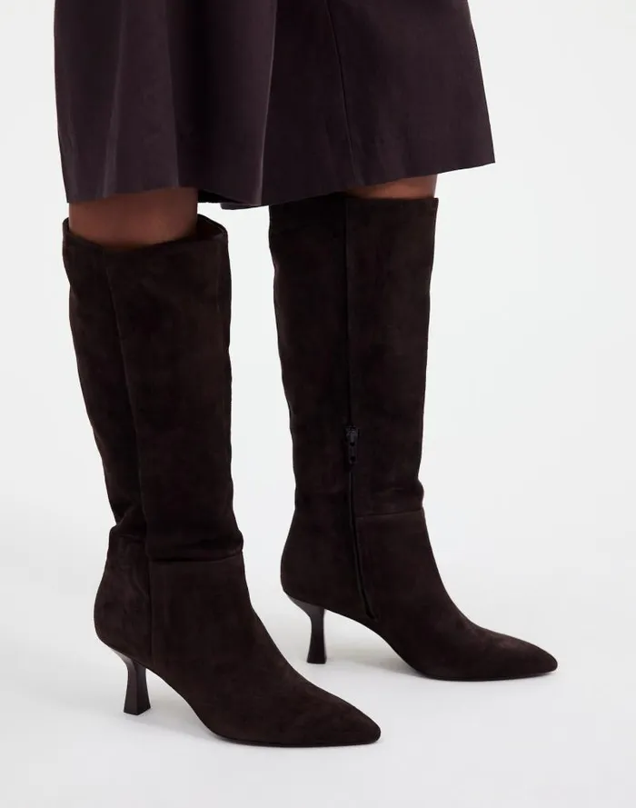 Women The Justine Knee Boot Dark Carob Madewell Boots