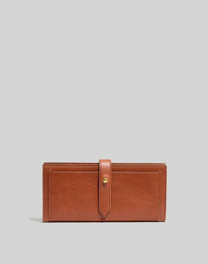 Women The Leather Post Wallet English Saddle Madewell Pouches and Wallets