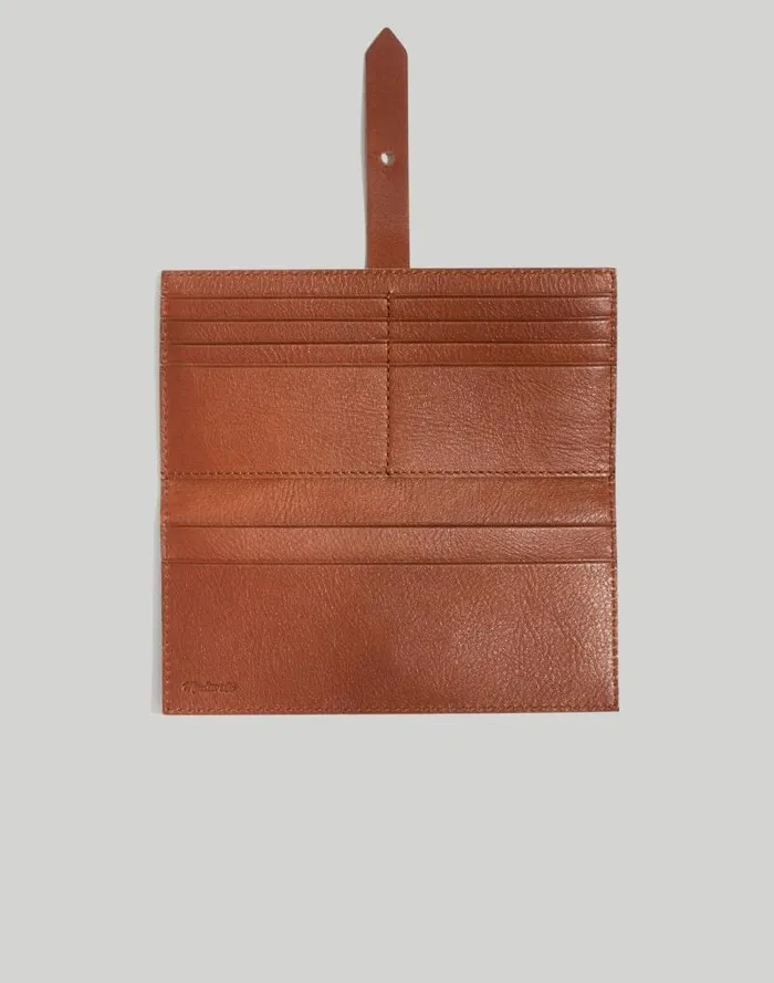 Women The Leather Post Wallet English Saddle Madewell Pouches and Wallets