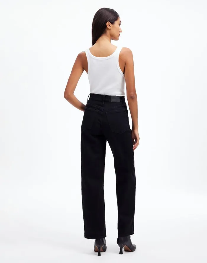 Women The Perfect Vintage WideLeg Jean Black Rinse Wash Madewell Jeans