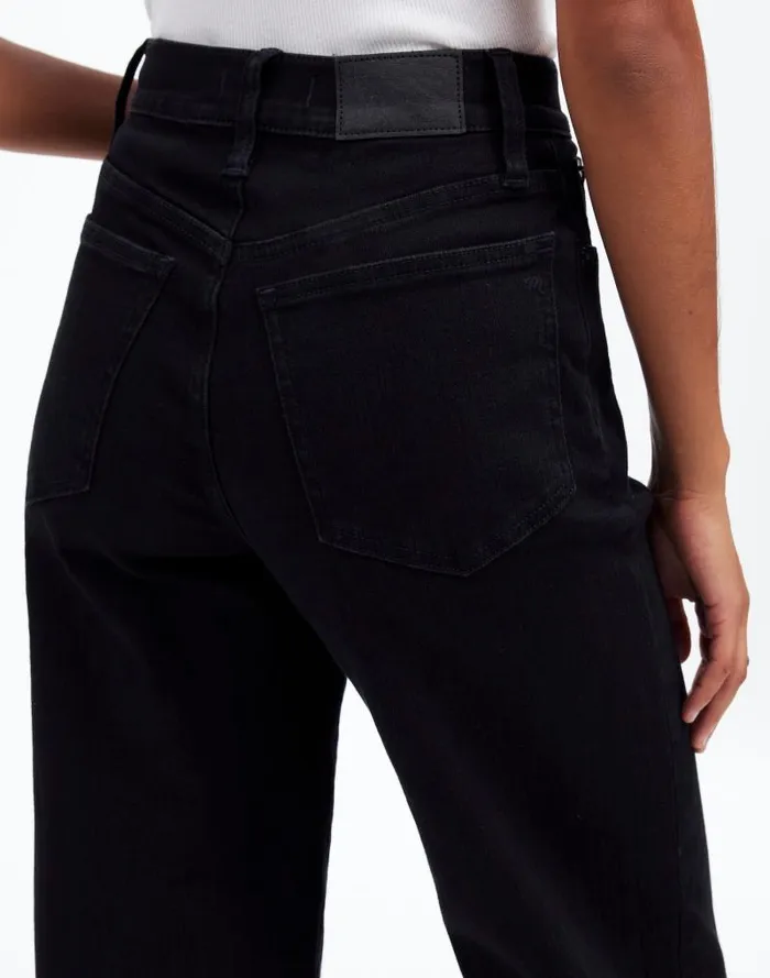 Women The Perfect Vintage WideLeg Jean Black Rinse Wash Madewell Jeans