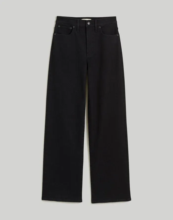 Women The Perfect Vintage WideLeg Jean Black Rinse Wash Madewell Jeans