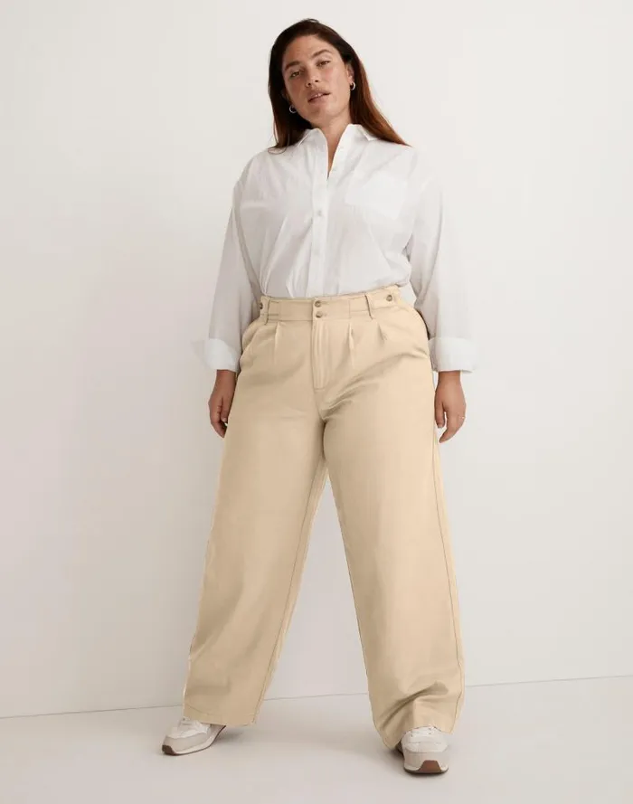 Women The Plus Harlow WideLeg Pant In Drapey Twill Harvest Moon Madewell Pants