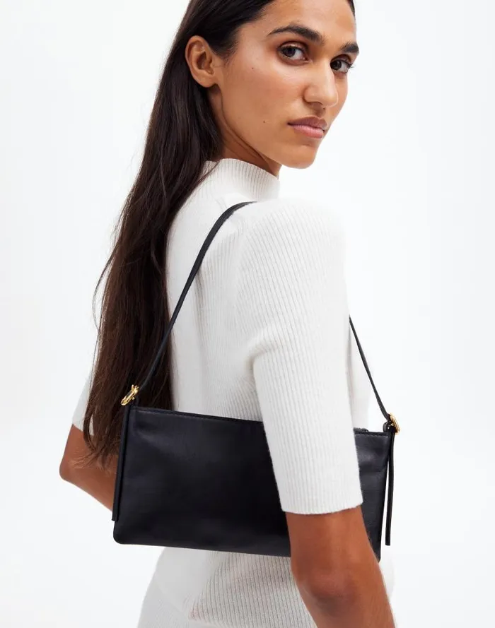 Women The SculpturalBuckle Mini Shoulder Bag True Black Madewell Bags