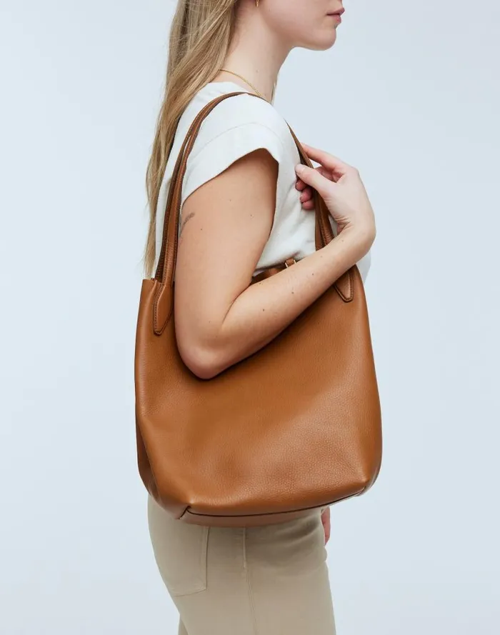 Women The Shopper Tote In Soft Grain Sepia Madewell Bags