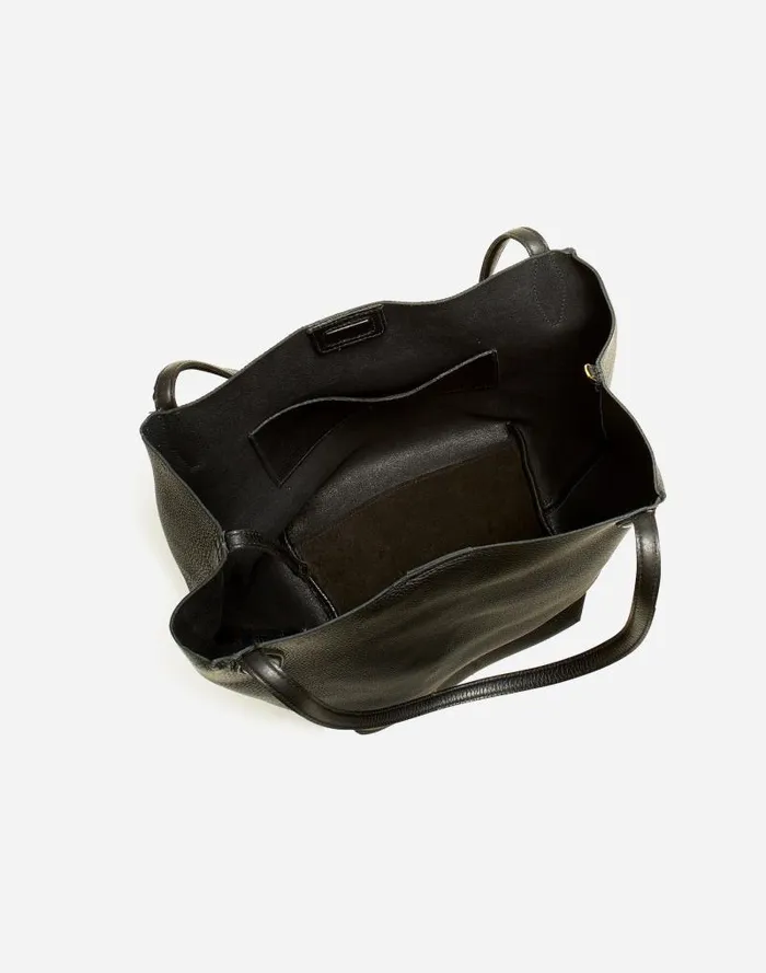 Women The Shopper Tote In Soft Grain True Black Madewell Bags
