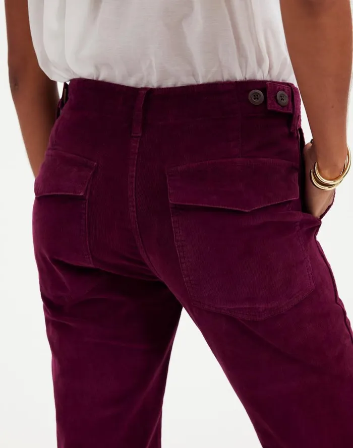 Women The Slim Straight Utility Pant In Garment Dye Corduroy Bordeaux Madewell Pants