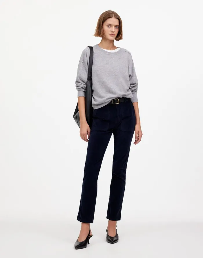Women The Slim Straight Utility Pant In Garment Dye Corduroy Classic Navy Madewell Pants Women The Slim Straight Utility Pant In Garment Dye Corduroy Classic Navy Madewell Pants